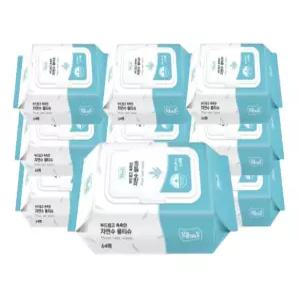 잘풀리는집 부드럽고 더촉촉한 자연수 물티슈 캡형 64매 10팩