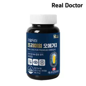 리얼닥터 캐나다산 프리미엄 오메가3 180캡슐 (6개월분) 혈행개선 눈건강 뼈건강 DSM 비타민D EPA DHA