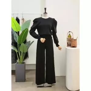 [대구백화점] [4CUS]퍼프 티셔츠 와이드 팬츠 세트(23FF3I9ST5581)