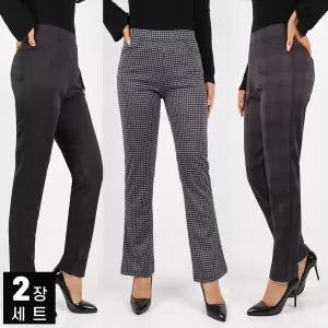 [모스트젠틀맨][1+1]C여성스판밴딩바지 슬림핏 국내제작 부츠컷 봄 가을 슬랙스 나팔 골프 외출복 2종세트