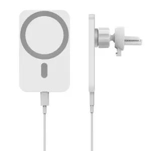 원즈 맥세이프 차량용 고속 무선충전기 핸드폰 거치대 (화이트)