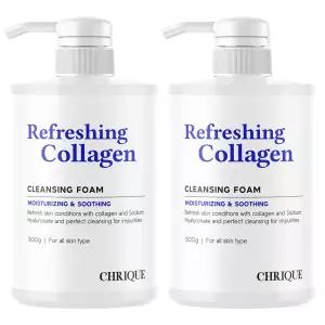 세안 후 개운함이 다르다 ! 콜라겐으로 탱글촉촉하게 관리해 주는 [크리크] 리프레싱 콜라겐 딥 클렌징폼 500g x 2개