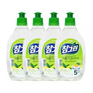 참그린 주방세제 녹차 기름기 2X 뽀드득 용기 500g x4