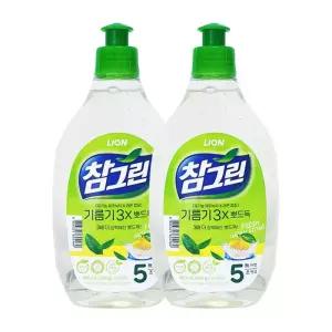 참그린 주방세제 녹차 기름기 2X 뽀드득 용기 500g x2