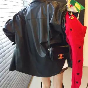 시크 루즈핏 벨트세트 카라 레더 언발 가죽 셔츠자켓