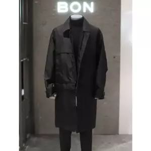 [갤러리아] BON 블랙 블럭 디테쳐블 롱 트렌치 코트 BN1SHA262