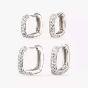 14k 스퀘어 랩 다이아몬드 파베 링귀걸이_소