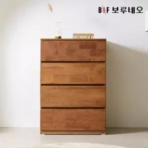 앳홈 테드 속깊은 브라우니 원목 800 4단 광폭서랍장 깊이500)