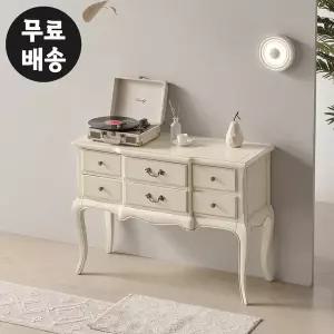 [벤티스가구]뮨드 엔틱 콘솔 원목 미니 테이블 현관 수납장 거실 콘솔 폭좁은 슬림 수납장(6칸)