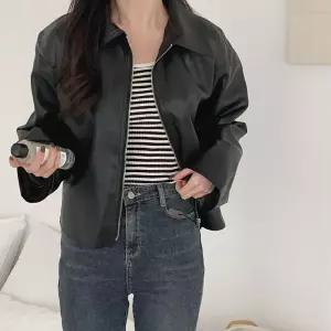 [#MADE]무드집업 레더자켓