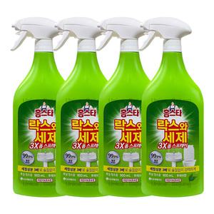 엘지생활건강 홈스타 락스와세제 3X 폼스프레이 후레쉬향 900ml 4개 / 욕실청소 세정제