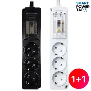 스마트파워탭 1+1 국산 4000W 고용량 누전차단 3구 멀티탭 / 에어컨 세탁기 건조기 대용량 멀티 콘센트