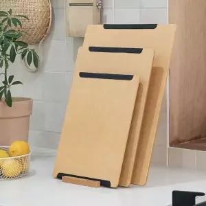 [신세계라이브쇼핑]오리지니크 원목 나무 압축 플레이팅 직사각 논슬립 도마 3종세트