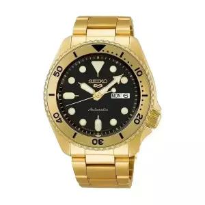 세이코 남성 남자 블랙 골드 오토매틱 메탈시계 SRPK18