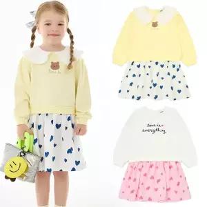 [래핑차일드](마산점) 25SS 아동 하트 맨투맨 원피스 (85119-502-72)