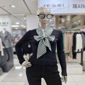 제시뉴욕 세이브존04 스카프 넥 골지니트 JD25KO5140PP