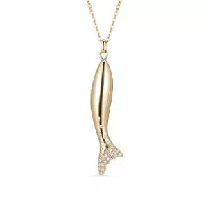 14k 노블 물고기 랩 다이아몬드 참 펜던트_대_일반고리