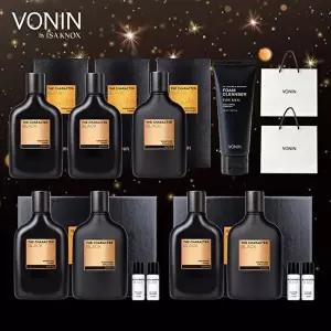 [보닌]*더 캐릭터 블랙 남성 기초 세트(스킨+에멀젼 3세트 + 스킨 1개 + 폼클렌져 1개)