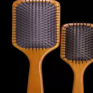 원목 쿠션 헤어빗 두피 마사지 기능성 자연 나무결 핸드 그립 미용