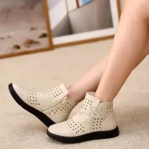 제이시 여름부츠 소가죽 3CM 볼넓은 펀칭부츠 S110