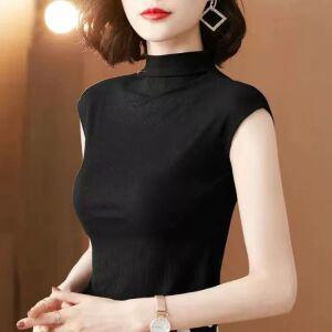 여름 목폴라 민소매 반목티 반팔 터틀넥 데일리 하이넥