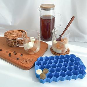 (37구) 실리콘 얼음틀/육각형/얼음/트레이/아이스/얼음틀/얼음통/보관통/메이커/케이스/아이스볼/홈카페