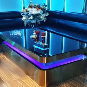 노래방 클럽 테이블 식탁 럭셔리 업소용 조명 라이트 공연 룸 심플 강화 칵테일 스툴 유리