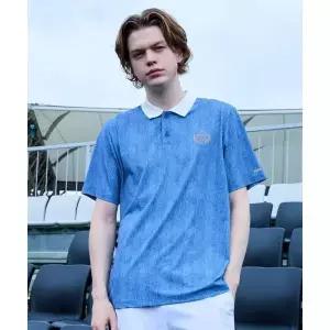 [디아도라] 퍼포먼스 카라 반팔 티셔츠 데님 141273016