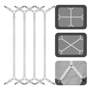 고정 집게 밴드 클립 패드 매트리스 밀림방지/침대 시트 벨트 커버 스트랩 홀더 이불 고탄력 침구 정리