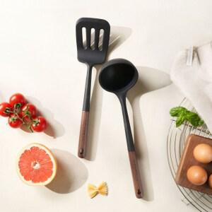 파르셀 프리미엄 실리콘 조리도구  키친툴 세트 월넛 우드핸들