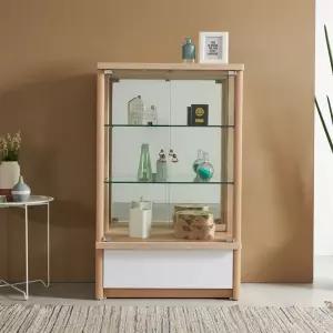 [우아미가구]린라 다용도 유리도어 3단 서랍 장식장 760