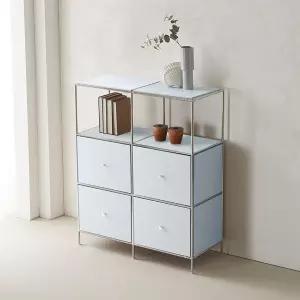 [우아미가구]나연 모듈 3단 4서랍 장식장