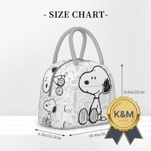 대용량 단열 도시락 박스 피크닉용 보온 쿨러 피넛 스누피 블랙 화이트 머치 식품