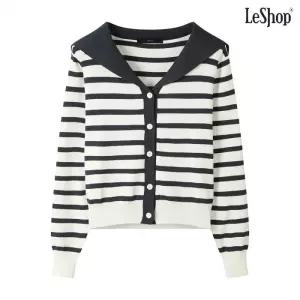세일러 크롭 스트라이프 니트 가디건 (DP3CK003A)