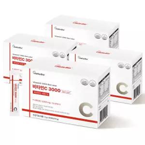 비타민C 3000 레드라벨 90포 4박스 (총 12개월분) 고함량 대용량 비타민씨 분말 가루 스틱