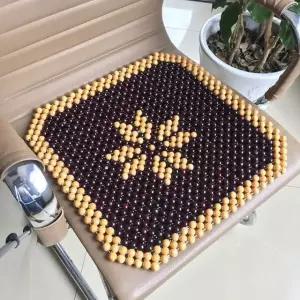 시원한 지압 통풍 나무 구슬 자동차 쿨매트 통기성 쿨링 시트 대나무판 커피색