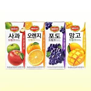 롯데 델몬트 드링크 190ml 24팩 혼합 - 사과6 오렌지6 포도6 망고6