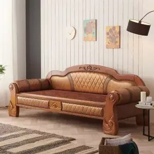 [보루네오하우스][보루네오] 아르메 원목가죽 온돌 황토볼 소파침대 IYS121