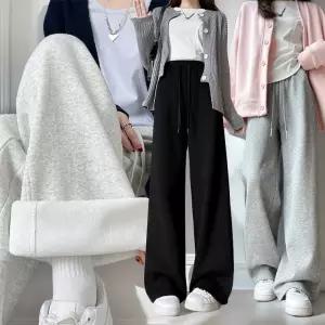 초봄 가을 트레이닝바지 운동복 밴딩 와이드 기모 여성 팬츠