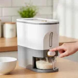 원터치 쌀통 쌀 잡곡 보관함 보관통 대용량 계량 밀폐용기 5kg 10kg