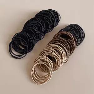 머리 헤어끈 대용량머리끈 남녀공용 고무줄 묶음 무지 기본 100개