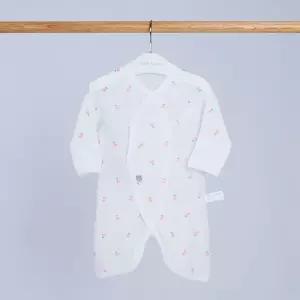 [달퐁]큐비앤맘 핑크하트 메쉬 배냇 가운 신생아 아기가운