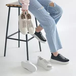 [NS홈쇼핑]올리 트윙클 키높이 큐빅 끈 쿠션 스니커즈 4cm[35684058]