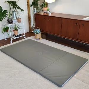 엔젤홈스 4단 레자그레이 접이식 매트리스 바닥 싱글 손님용 기숙사 고시원 군용 자취 간이 접는 매트릭스