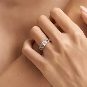 18k 아크 랩 다이아몬드 1캐럿 말굽 반지 15-17호)