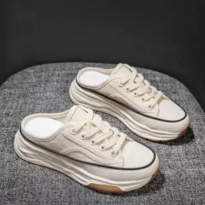 캐주얼 뮬 스니커즈 키높이 데일리 통굽 여성 뮬 스니커즈 단화 디자인 운동화