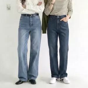 [데일리앤] 시티 기장선택 키작녀 청바지 봄 여성 일자 데님 팬츠 히든밴딩 빅사이즈 흑청 중청