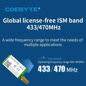 E220-400T30D a 무선 UART 433MHz 470MHz 30dBm 모듈 LLCC68 확산 스펙트럼 DIP 인터페이스 SMA-K 안테나