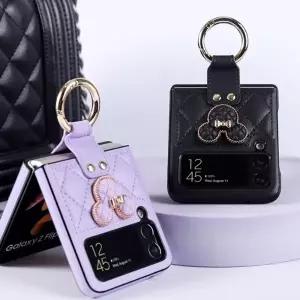 갤럭시Z플립4 3 로빈 미키 골드링 퀼팅 쿠션 범퍼케이스 ZFIip4 ZFIip3 제트플립4 지플립4 Z플립3 핸드링