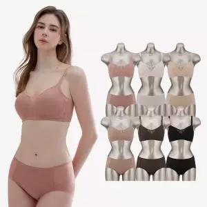 [비밀특가][최초가 159,900원] 오모떼 올데이 에센셜 심플 누디 데일리 브라팬티 12종 풀세트